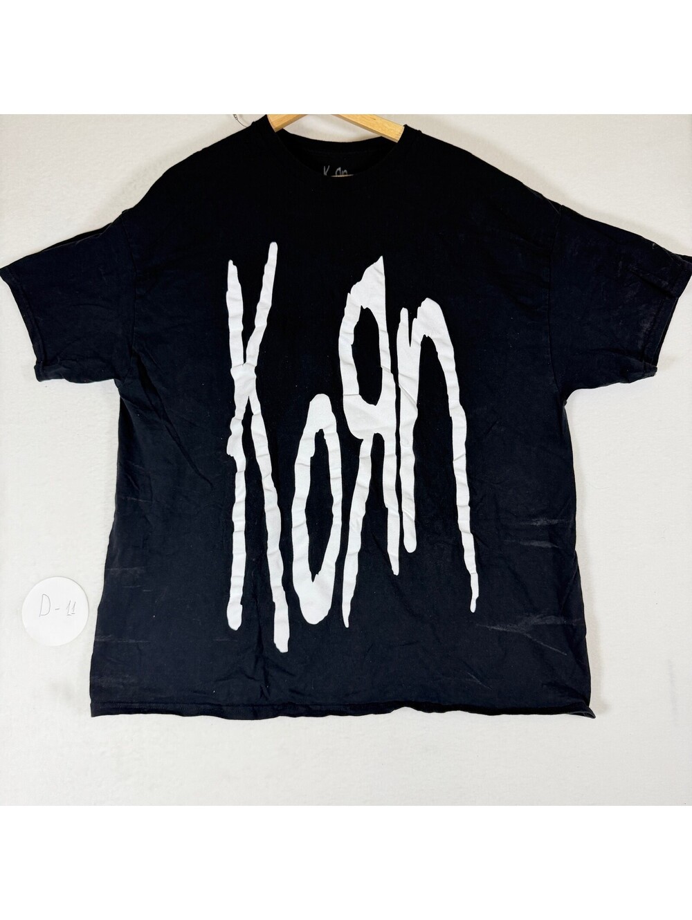 Korn Band Logo Graphic T-Shirt Black Size XL D-11